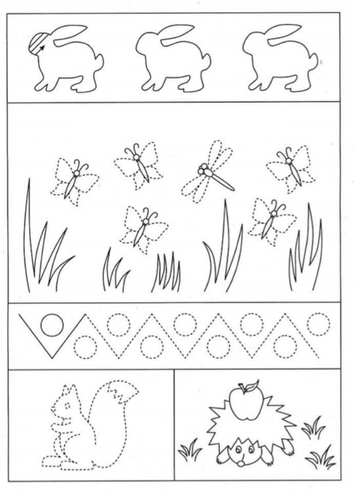 Download preschool tracing line and coloring spring « Preschool and ...