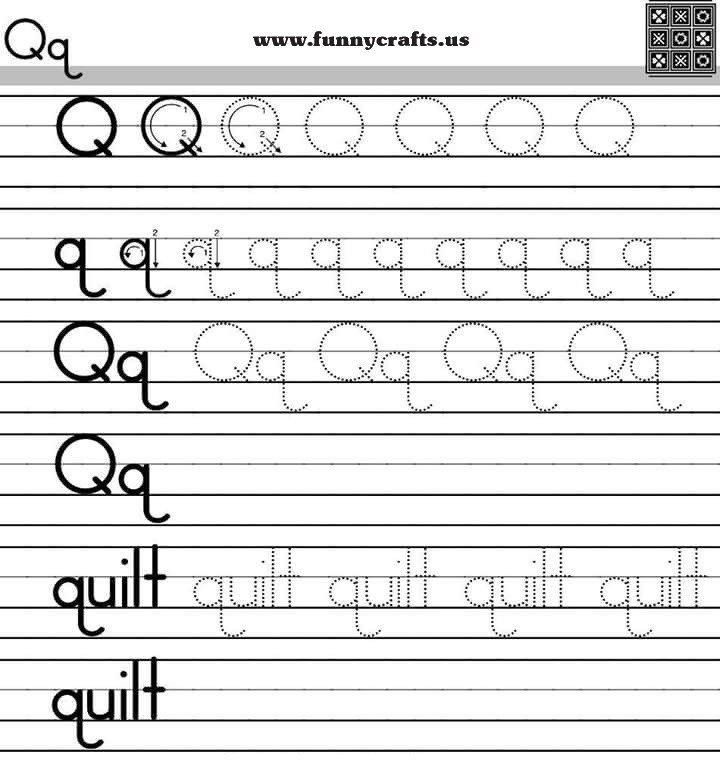 Letter q handwriting worksheets for preschool to first grade Preschool And Homeschool