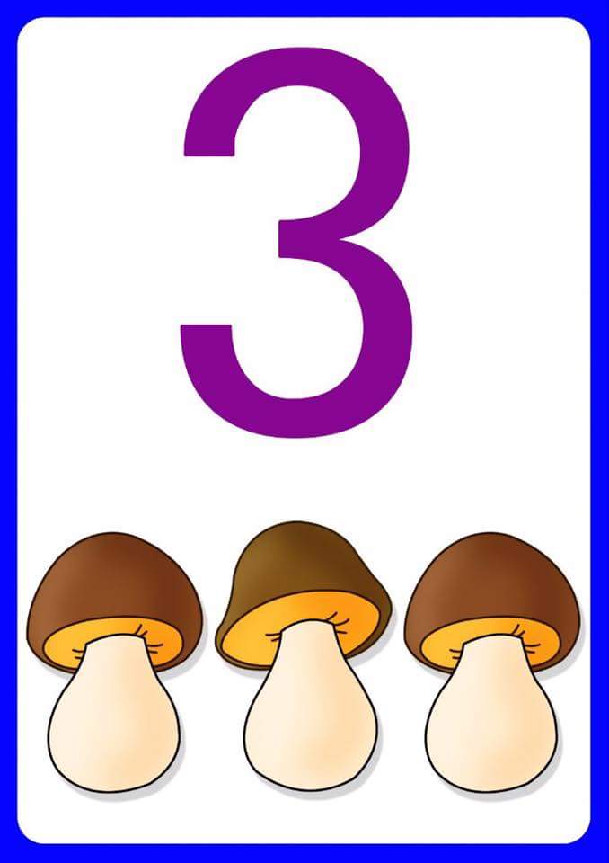 Number three flashcards for kids Preschool And Homeschool