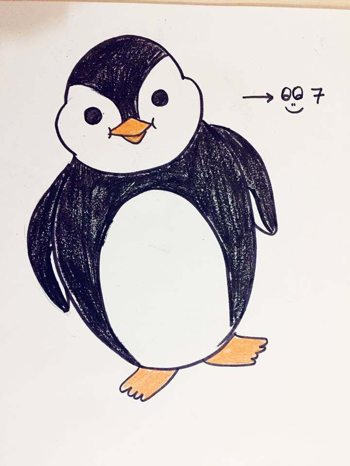 How to draw a penguin with a pencil step-by-step drawing tutorial